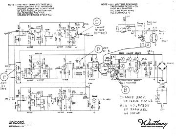 Westbury 1000 ;Guitar Amp schematic circuit diagram